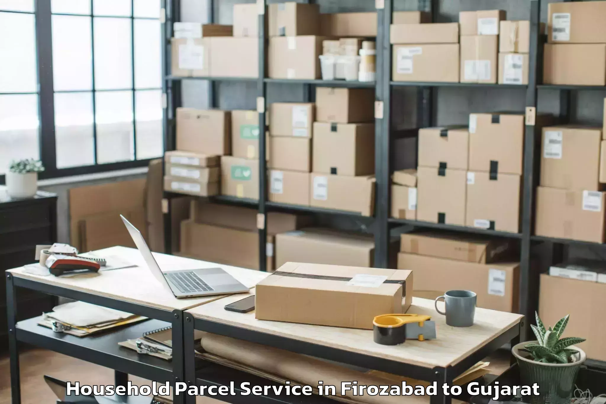 Book Firozabad to Bhavnagar Airport Bhu Household Parcel